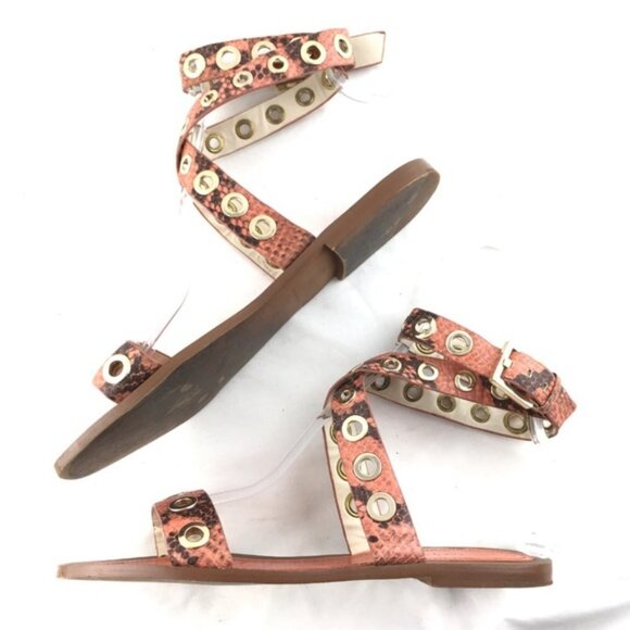 Zara Ankle strap sandals wrap around coral snake 10 - Picture 1 of 8